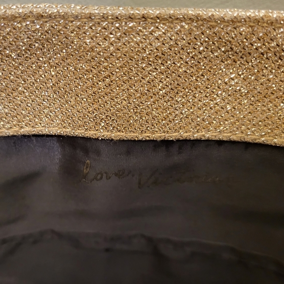 Victoria Secret Glamour Glitter Tote Gold & Black - Picture 7 of 8